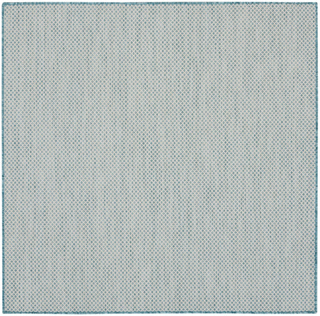 Nourison Courtyard COU01 Machine Made Ivory, Aqua Rug - 99446161215