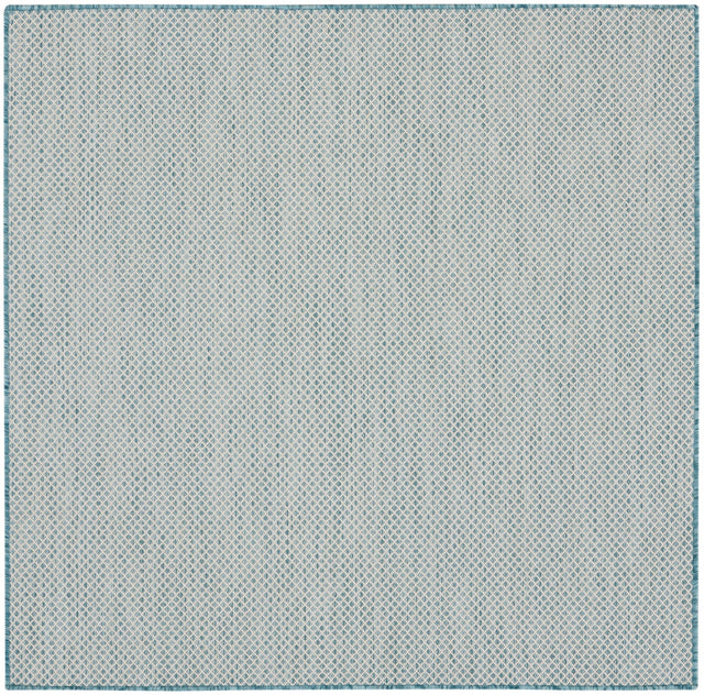 Nourison Courtyard COU01 Machine Made Ivory, Aqua Rug - 99446161215