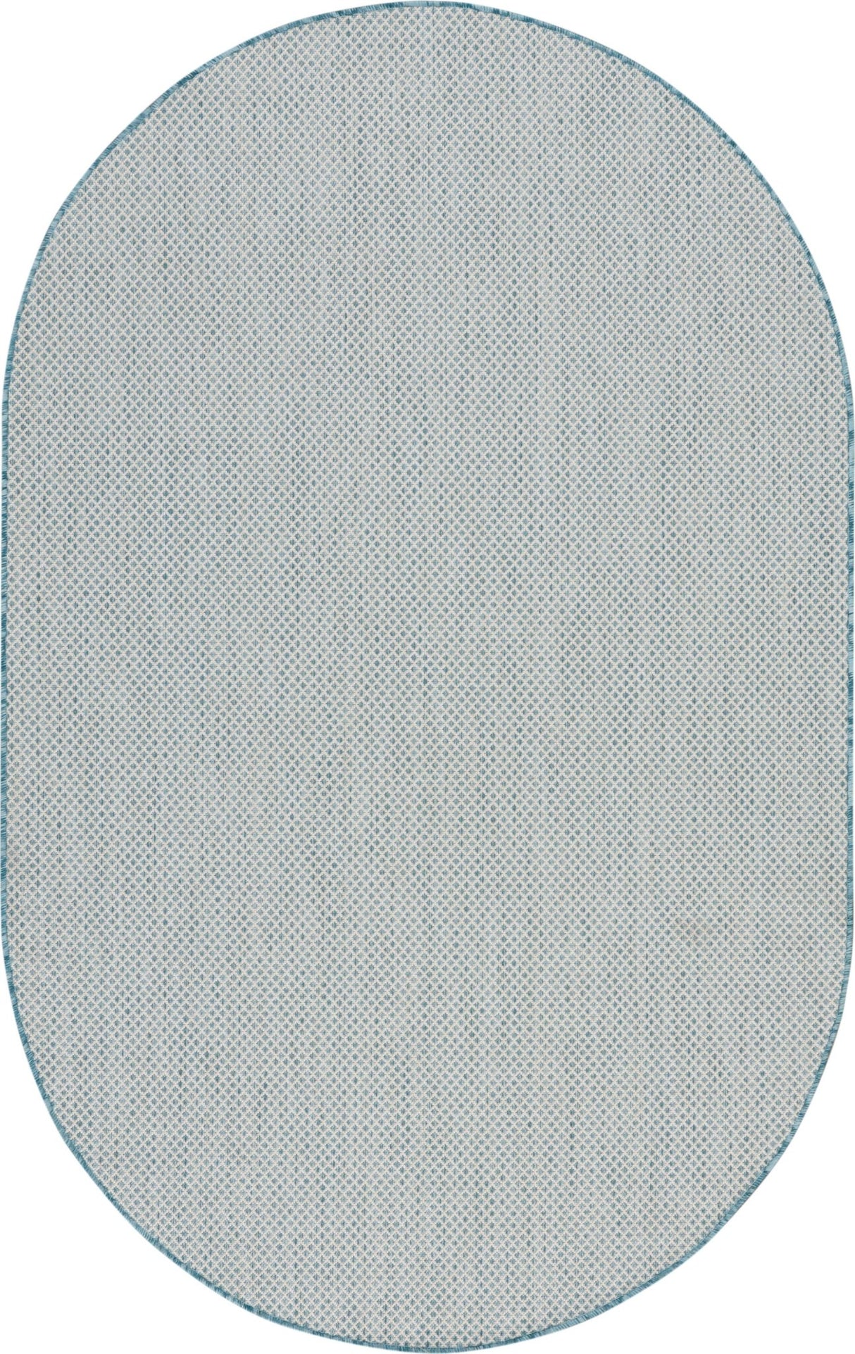 Nourison Courtyard COU01 Machine Made Ivory, Aqua Rug - 99446161222