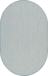 Nourison Courtyard COU01 Machine Made Ivory, Aqua Rug - 99446161222