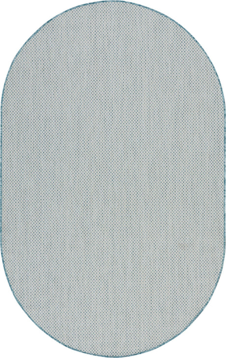 Nourison Courtyard COU01 Machine Made Ivory, Aqua Rug - 99446161222