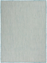 Nourison Courtyard COU01 Machine Made Ivory, Aqua Rug - 99446841650
