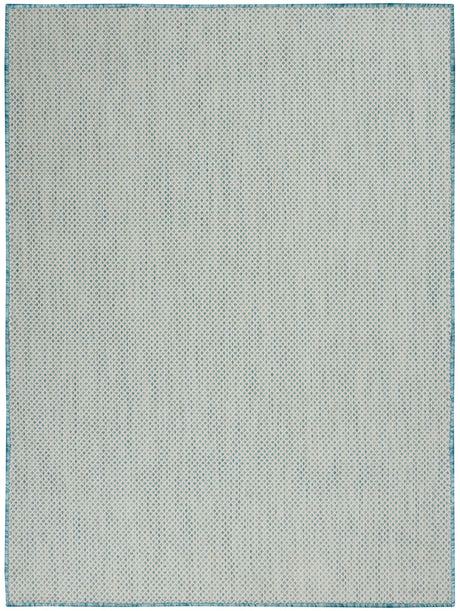 Nourison Courtyard COU01 Machine Made Ivory, Aqua Rug - 99446841650
