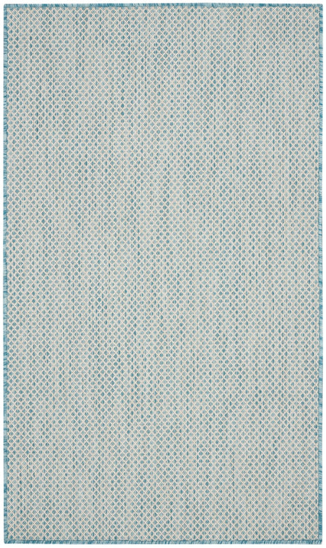 Nourison Courtyard COU01 Machine Made Ivory, Aqua Rug - 99446841650