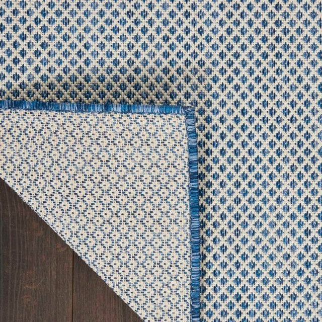 Nourison Courtyard COU01 Machine Made Ivory, Blue Rug - 99446161642