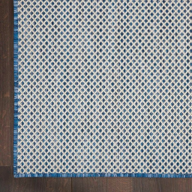 Nourison Courtyard COU01 Machine Made Ivory, Blue Rug - 99446161642