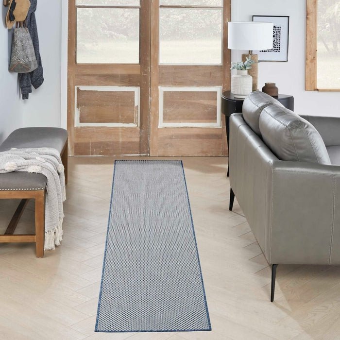 Nourison Courtyard COU01 Machine Made Ivory, Blue Rug - 99446161642