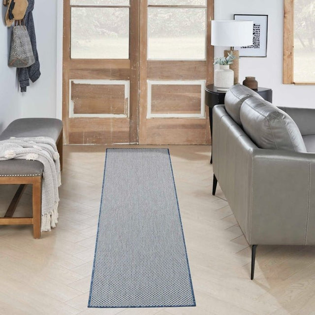 Nourison Courtyard COU01 Machine Made Ivory, Blue Rug - 99446161642