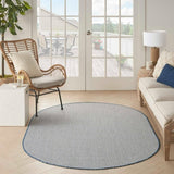 Nourison Courtyard COU01 Machine Made Ivory, Blue Rug - 99446161642