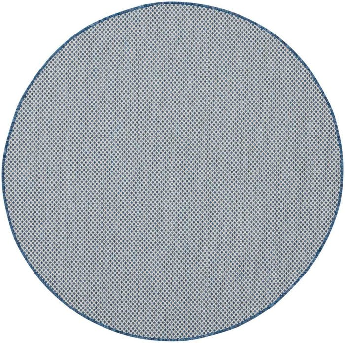 Nourison Courtyard COU01 Machine Made Ivory, Blue Rug - 99446161659