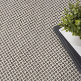 Nourison Courtyard COU01 Machine Made Ivory, Charcoal Rug - 99446162304