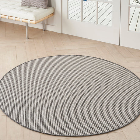 Nourison Courtyard COU01 Machine Made Ivory, Charcoal Rug - 99446162304