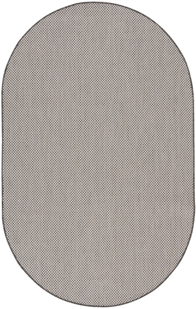 Nourison Courtyard COU01 Machine Made Ivory, Charcoal Rug - 99446162328