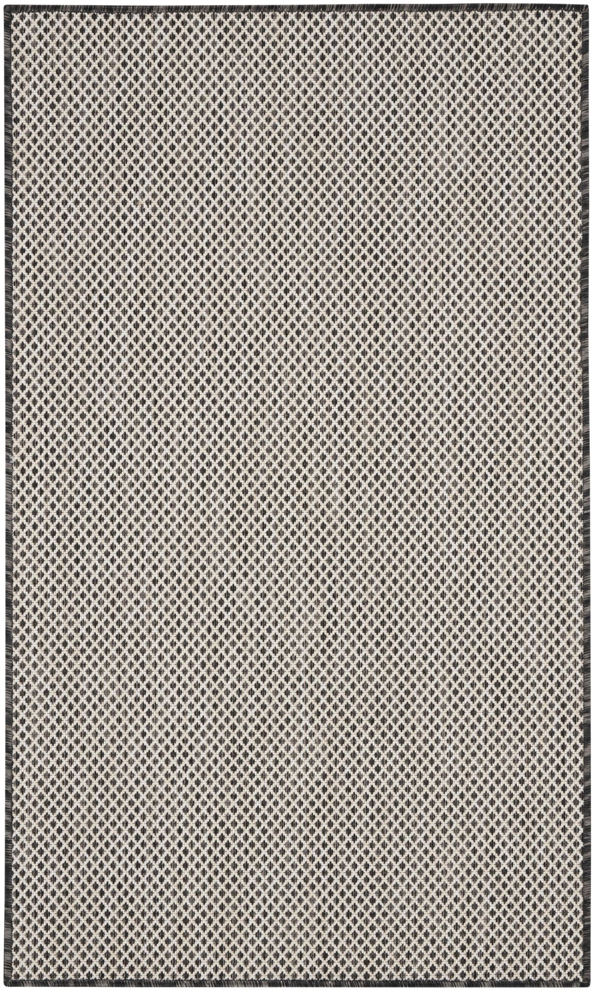 Nourison Courtyard COU01 Machine Made Ivory, Charcoal Rug - 99446841872