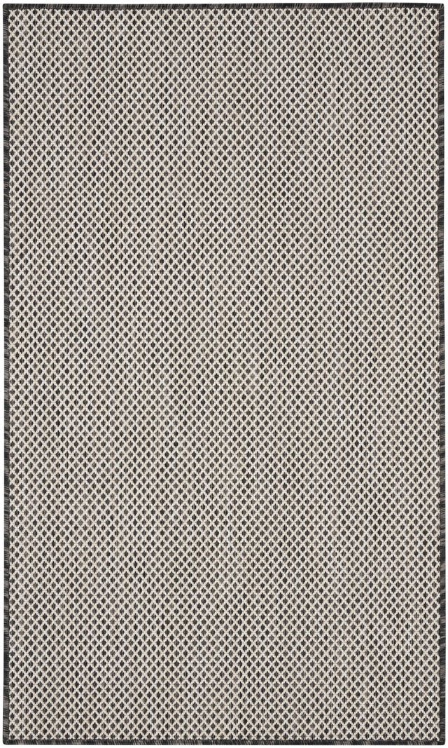 Nourison Courtyard COU01 Machine Made Ivory, Charcoal Rug - 99446841872