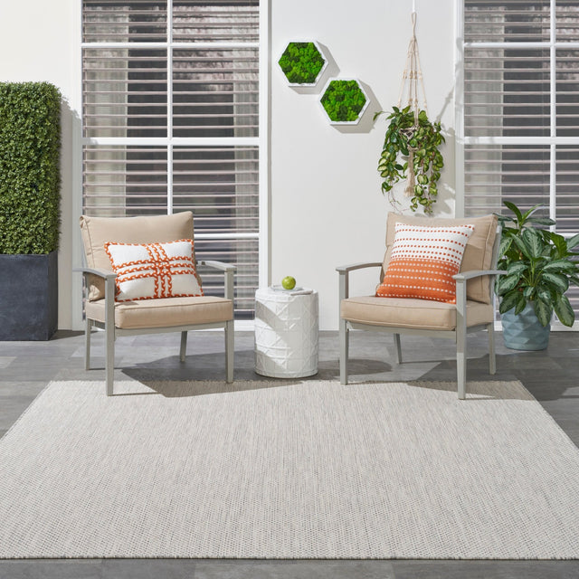 Nourison Courtyard COU01 Machine Made Ivory, Silver Rug - 99446162649