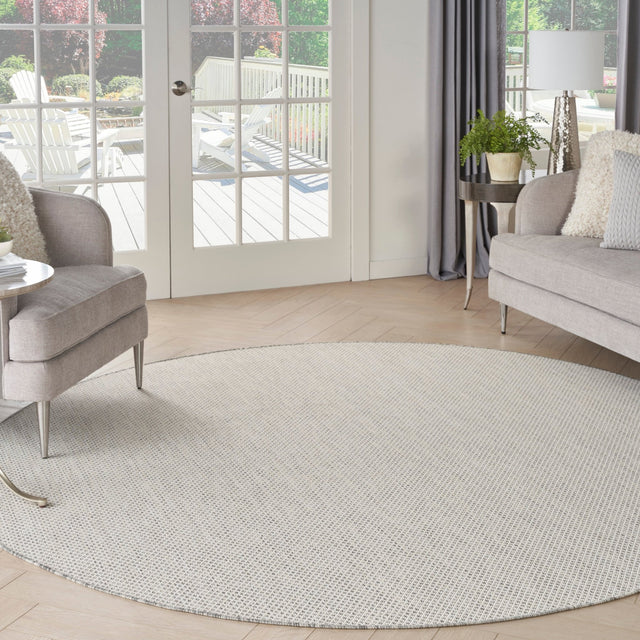 Nourison Courtyard COU01 Machine Made Ivory, Silver Rug - 99446162649