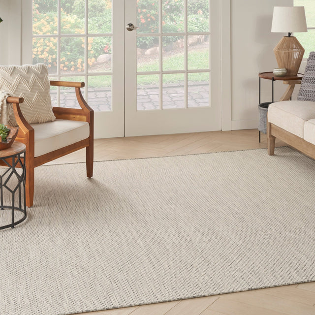 Nourison Courtyard COU01 Machine Made Ivory, Silver Rug - 99446162649