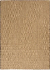 Tan jute rug with repeating diamond weave pattern and border