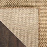 Jute rug corner with tight weave and braided border trim