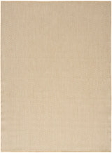 Natural lattice rug with tan border, flat woven with repeating small motif