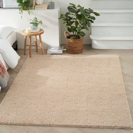 Nourison Cozy Shimmer Csh01 Beige Rug - Nourison - 99446910981