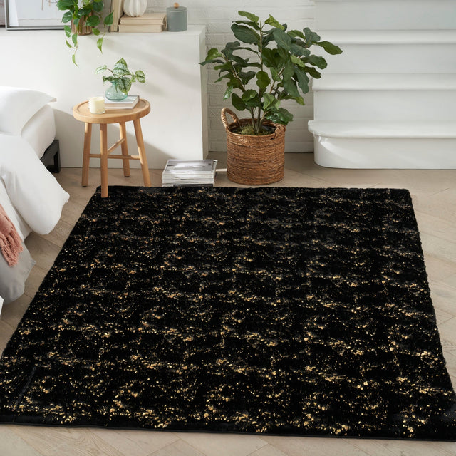 Nourison Cozy Shimmer Csh01 Black Rug - Nourison - 99446910998