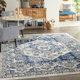 Nourison Cyrus Cyr05 Ivory Blue Rugs - Nourison - 99446841292