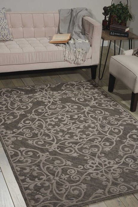 Nourison Damask Das01 Grey Rugs - Nourison - 34130