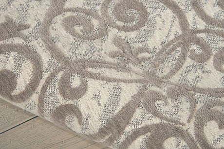 Nourison Damask Das01 Ivory / Grey Rugs - Nourison - 33983