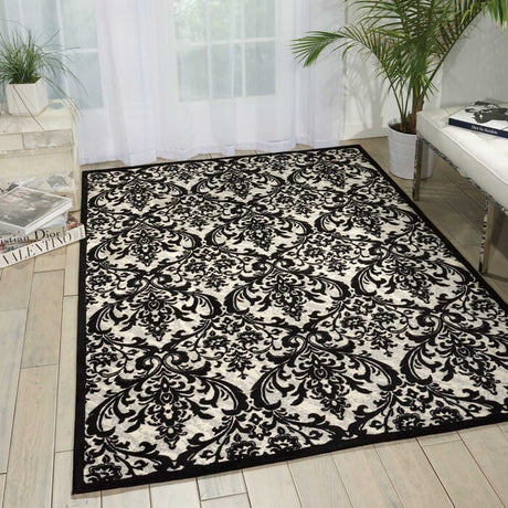 Nourison Damask Das02 Black / White Rugs - Nourison - 34137