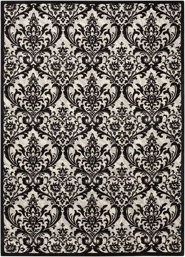 Nourison Damask Das02 Black / White Rugs - Nourison - 34137