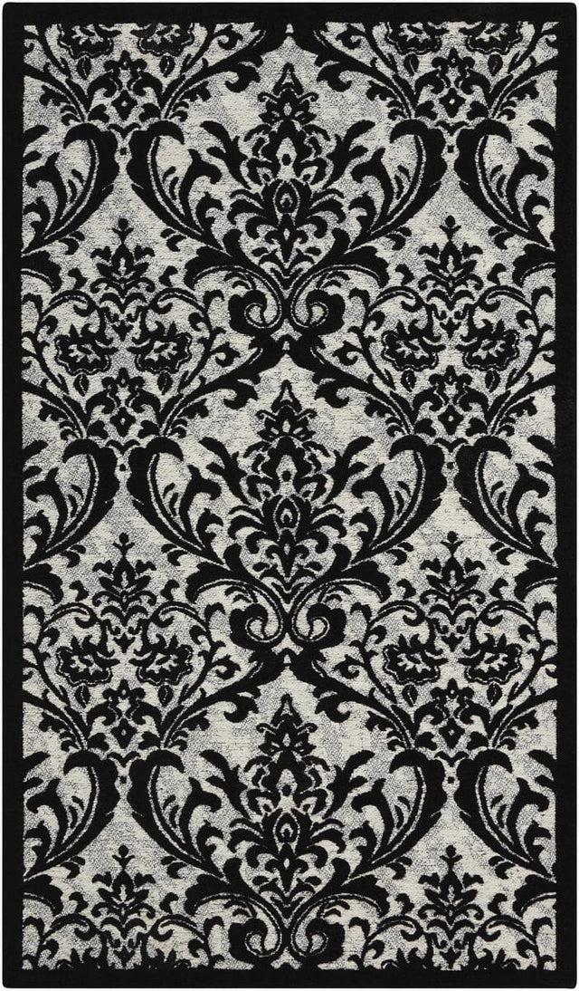 Nourison Damask Das02 Black / White Rugs - Nourison - 34137