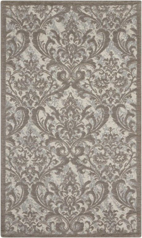 Nourison Damask Das02 Ivory / Grey Rugs - Nourison - 34134