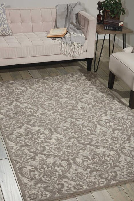 Nourison Damask Das02 Ivory / Grey Rugs - Nourison - 34134