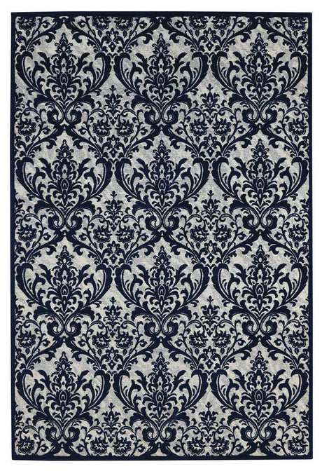 Nourison Damask Das02 Ivory / Navy Rugs - Nourison - 34147