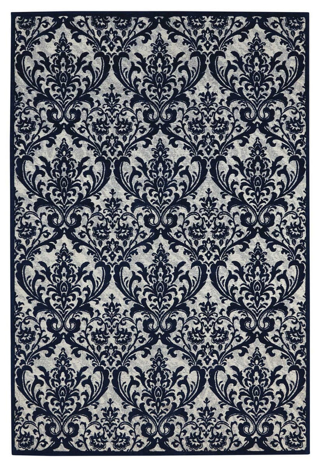 Nourison Damask Das02 Ivory / Navy Rugs - Nourison - 34147