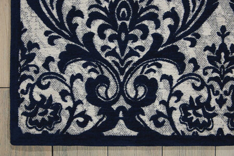 Nourison Damask Das02 Ivory / Navy Rugs - Nourison - 34147