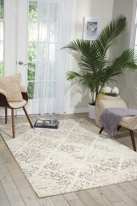 Nourison Damask Das03 Ivory Rugs - Nourison - 34976