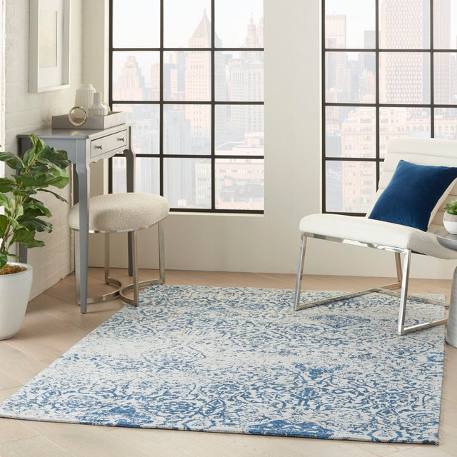 Nourison Damask Das06 Blue Rug - Nourison - 99446769428