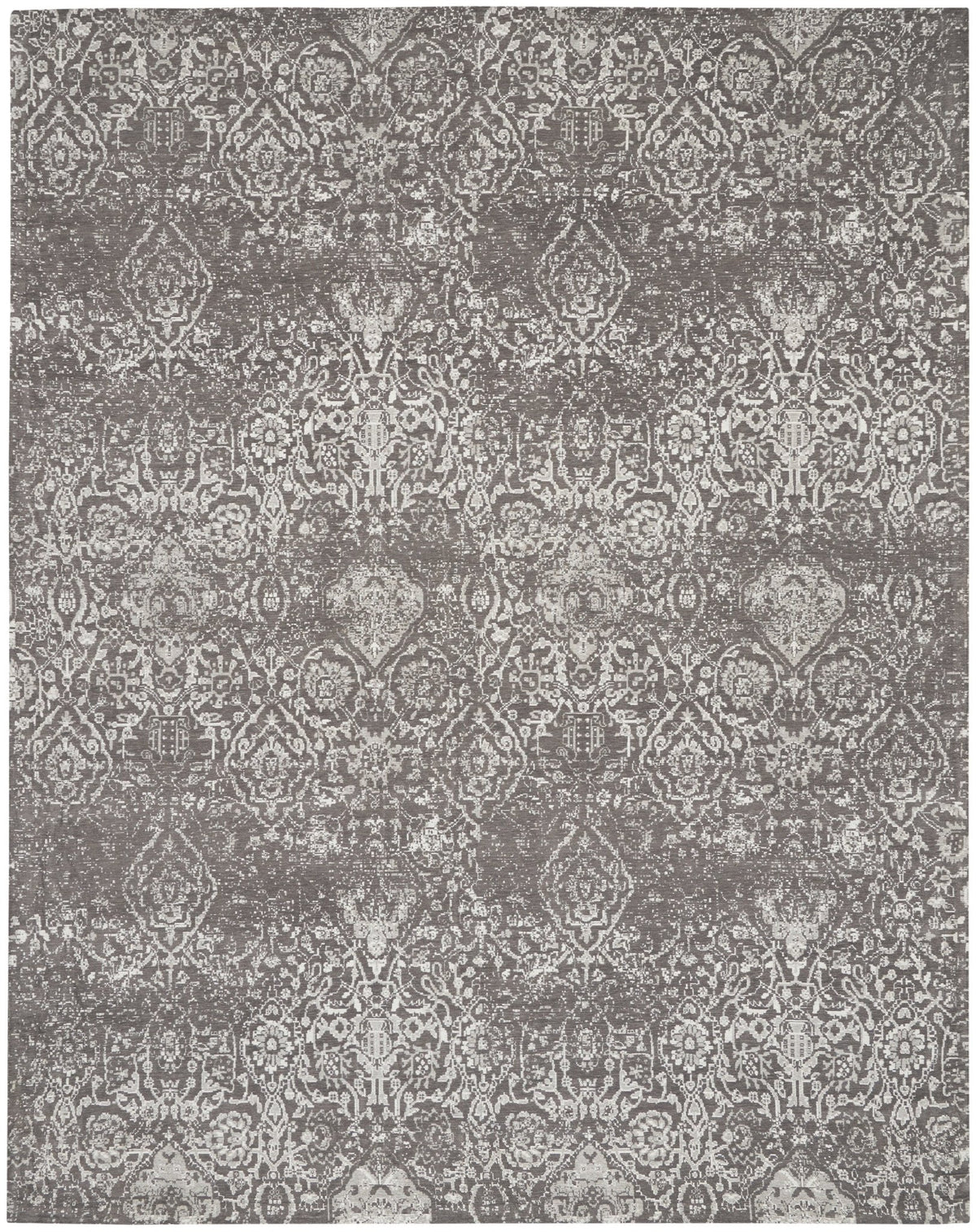 Nourison Damask Das06 Dark Grey Rug - Nourison - 99446787897
