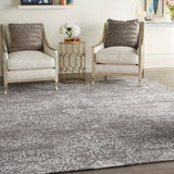 Nourison Damask Das06 Dark Grey Rug - Nourison - 99446787897