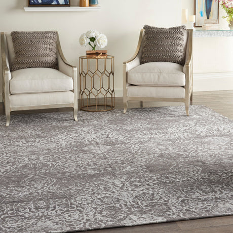 Nourison Damask Das06 Dark Grey Rug - Nourison - 99446787897