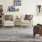 Nourison Damask Das06 Dark Grey Rug - Nourison - 99446787941