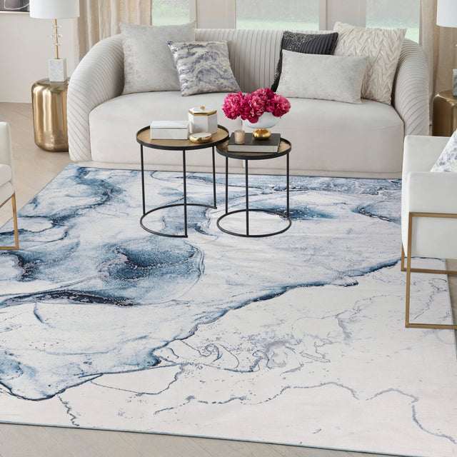 Nourison Daydream Ddr01 Ivory Blue Rug - Nourison - 99446941336