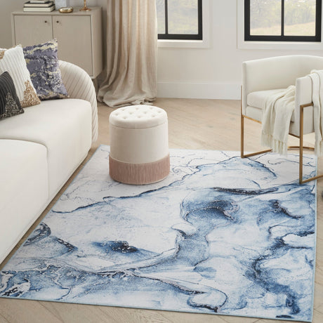 Nourison Daydream Ddr01 Ivory Blue Rug - Nourison - 99446941336