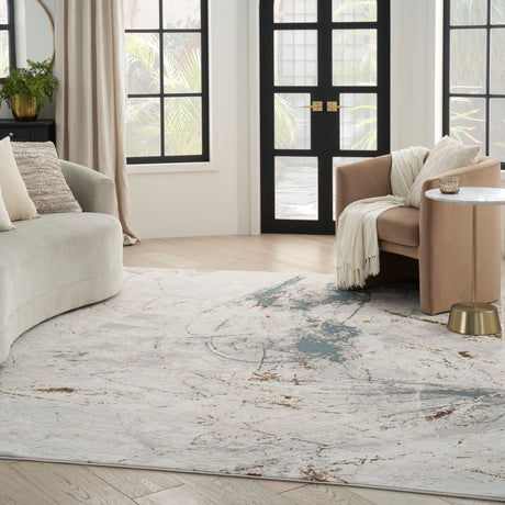 Nourison Desire Dsr04 Ivory Grey Blue Rug - Nourison - 99446908957