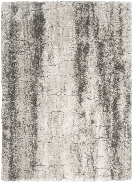 Nourison Dreamy Shag Drs01 Ivory/Charcoal Rugs - Nourison - 99446878243