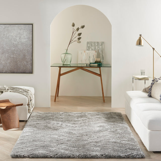 Nourison Dreamy Shag Drs03 Grey Rugs - Nourison - 99446878359