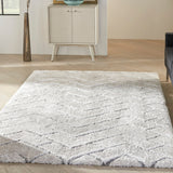Nourison Dreamy Shag Drs03 Ivory/Grey Rugs - Nourison - 99446878328